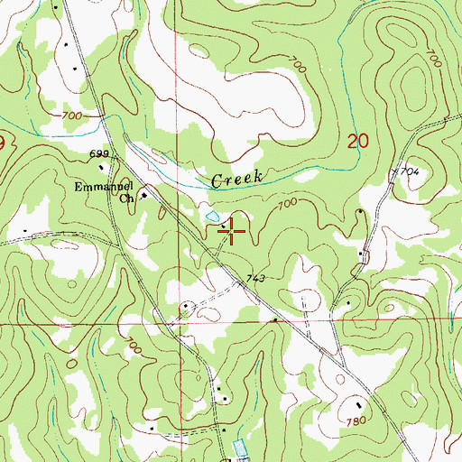 Topographic Map of Fredonia Campground and Refuge Center, AL