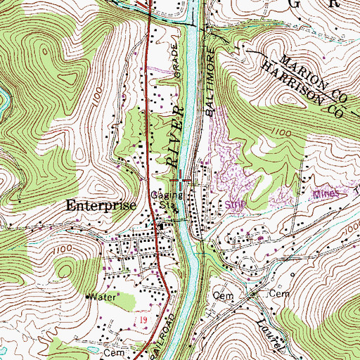 Topographic Map of Halpenny/Wells Bridge, WV