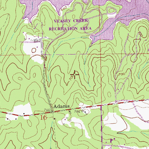 Topographic Map of Veasey Park Picnic Area, AL