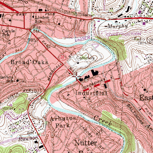 Topographic Map of PFC Hotty Herrick Bridge, WV