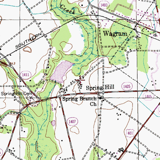 Topographic Map of Cooley's Nursery, NC