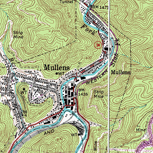 Topographic Map of Ray Toler Memorial Bridge, WV