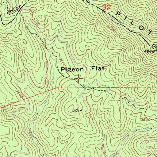Topographic Map of Pigeon Flat, CA