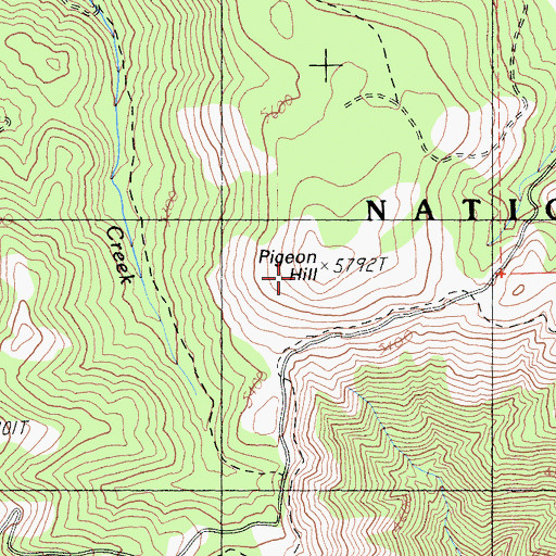 Topographic Map of Pigeon Hill, CA