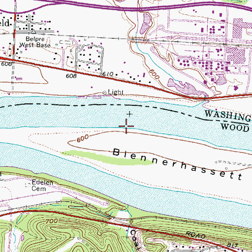 Topographic Map of Blennerhassett Island Bridge, WV