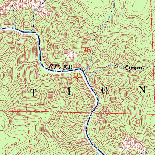 Topographic Map of Pigeon Roost Canyon, CA
