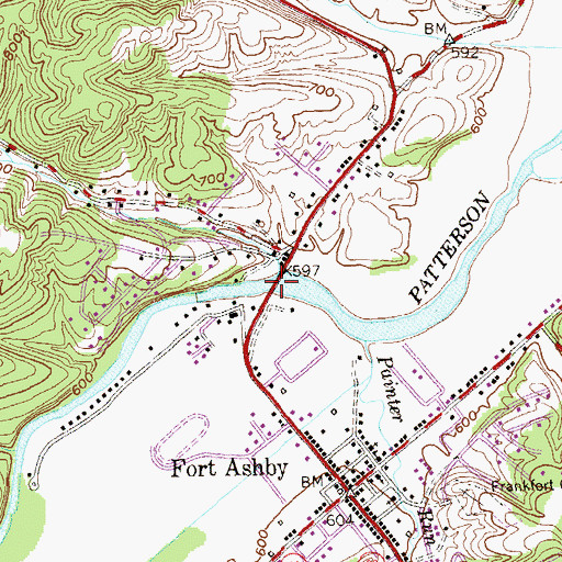 Topographic Map of SSGT Shuck Memorial Bridge, WV