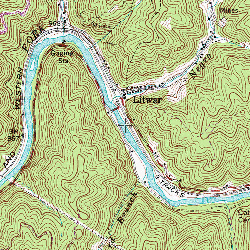 Topographic Map of D C Perry Memorial Bridge, WV