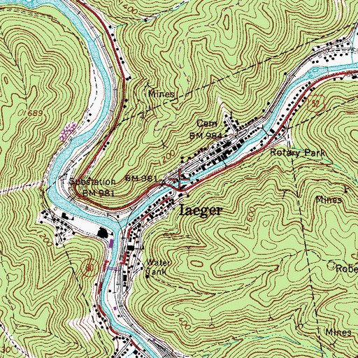 Topographic Map of LT Sara Blanche Vance Bridge, WV