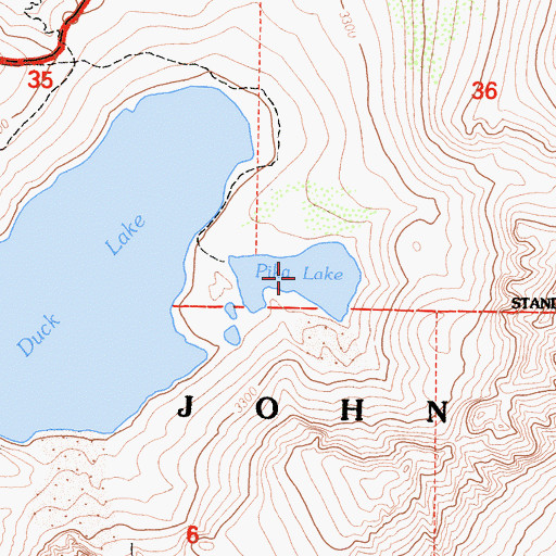 Topographic Map of Pika Lake, CA