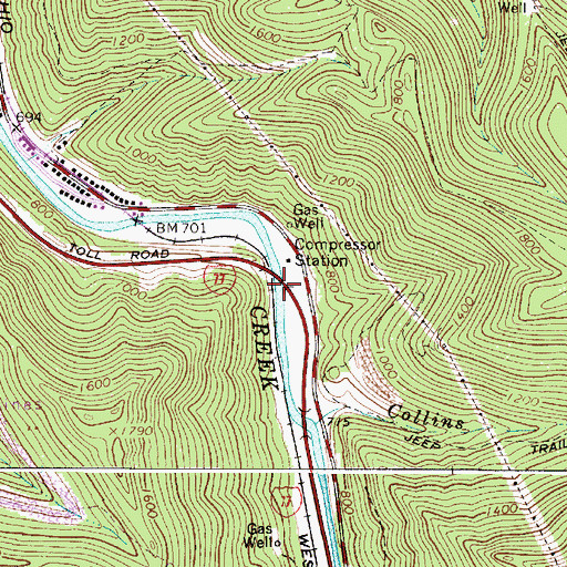 Topographic Map of Miller and Brogan Memorial Bridge, WV
