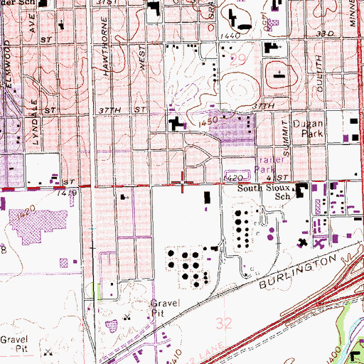 Topographic Map of South Sioux Falls City Hall (historical), SD