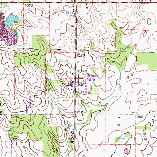 Topographic Map of Orchard Grove Village Mobile Home Park, MI