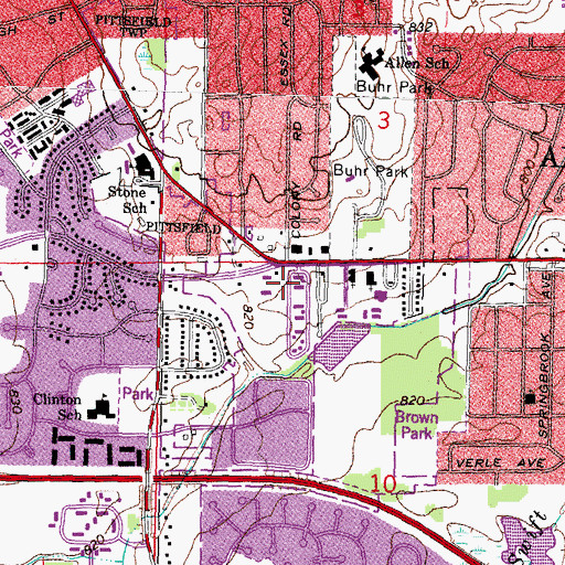 Topographic Map of Sunnyside Mobile Home Park, MI