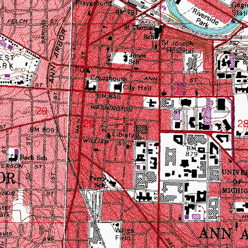 Topographic Map of Kempf House Museum, MI