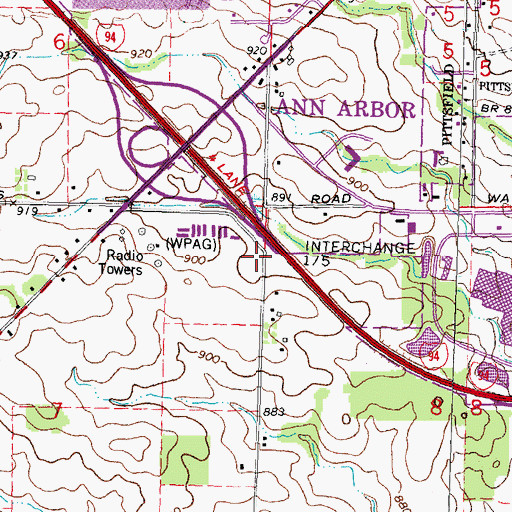 Topographic Map of African American Cultural and Historical Museum of Washtenaw County, MI