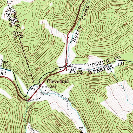 Topographic Map of Groves and Anderson Memorial Bridge, WV