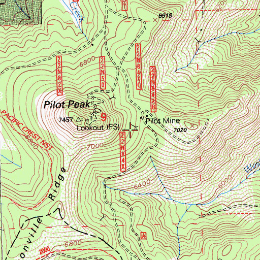 Topographic Map of Pilot Mine, CA