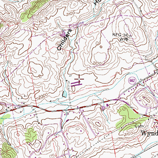 Topographic Map of Green Valley Poultry Farm, VA