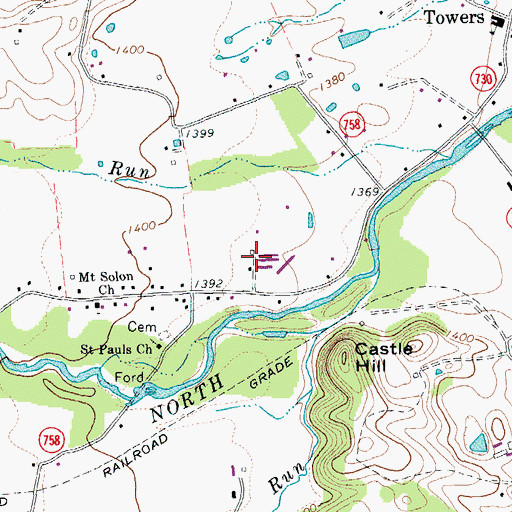 Topographic Map of Michaels Poultry Farm, VA