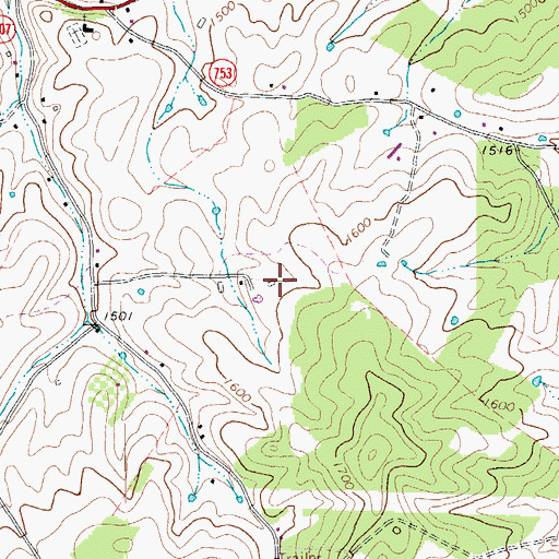 Topographic Map of Gardner's Dairy and Poultry Farm, VA