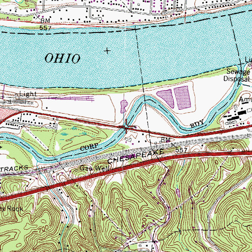 Topographic Map of Mose Napier Bridge, WV
