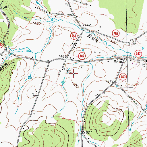 Topographic Map of Delta Springs Farm, VA