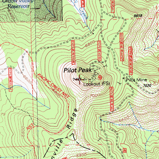 Topographic Map of Pilot Peak, CA