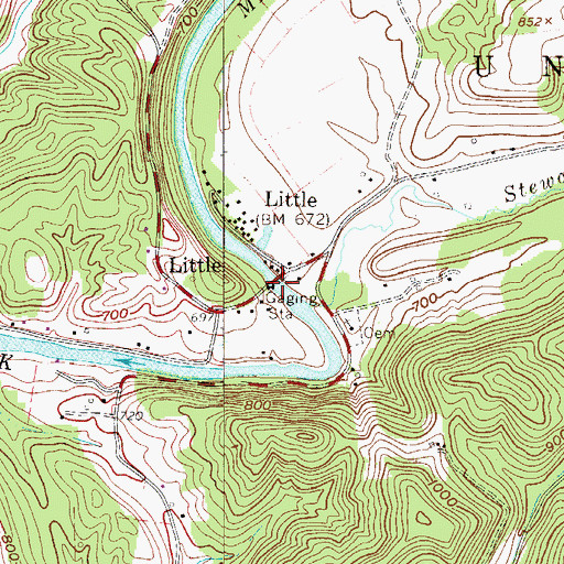 Topographic Map of Hissom Bridge, WV