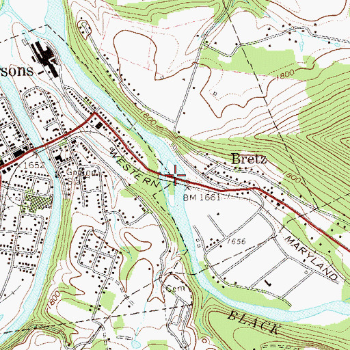 Topographic Map of Blackfork Bridge, WV