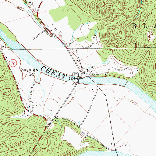 Topographic Map of Holly Meadows Bridge, WV