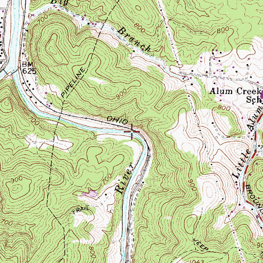 Topographic Map of Workman Development Bridge, WV