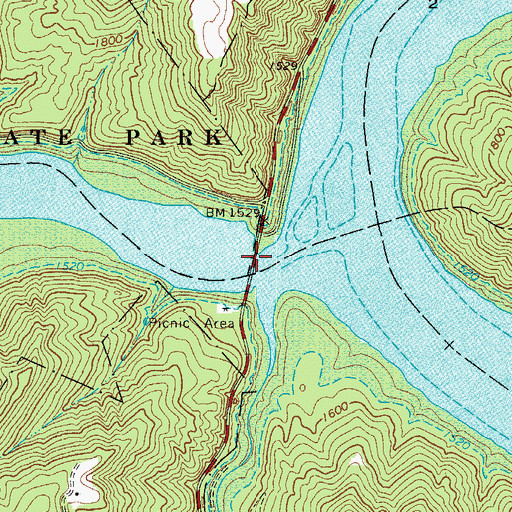 Topographic Map of Lilly Bridge, WV