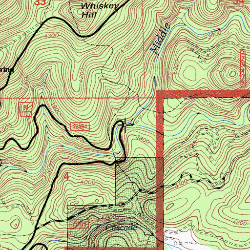 Topographic Map of Pinchard Creek, CA