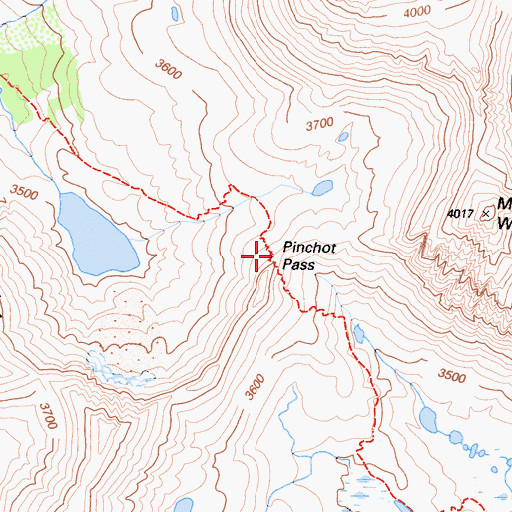 Topographic Map of Pinchot Pass, CA