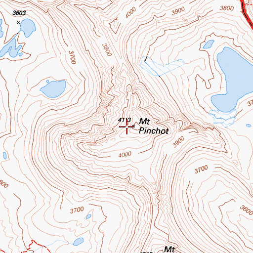 Topographic Map of Mount Pinchot, CA