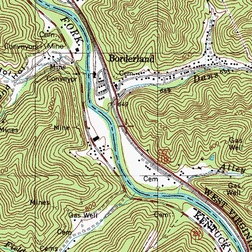 Topographic Map of Steve Hardin Bridge, WV