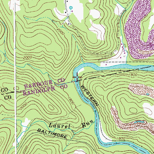 Topographic Map of Michael A Mikey Hart Bridge, WV