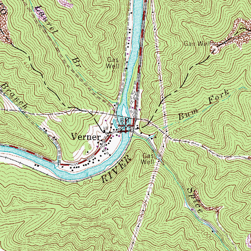 Topographic Map of William C Browning Bridge, WV
