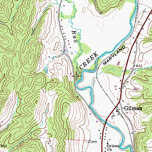 Topographic Map of Pearcy Run Bridge, WV