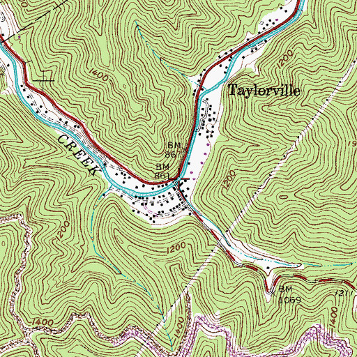 Topographic Map of Wirt Marcum Memorial Bridge, WV