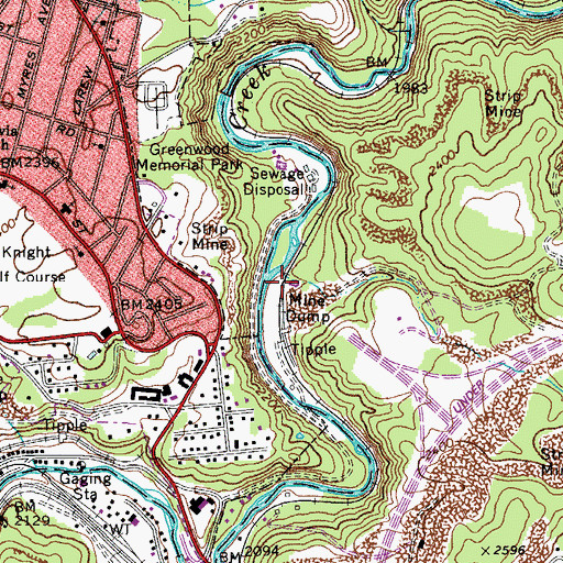 Topographic Map of William C Brown Bridge, WV