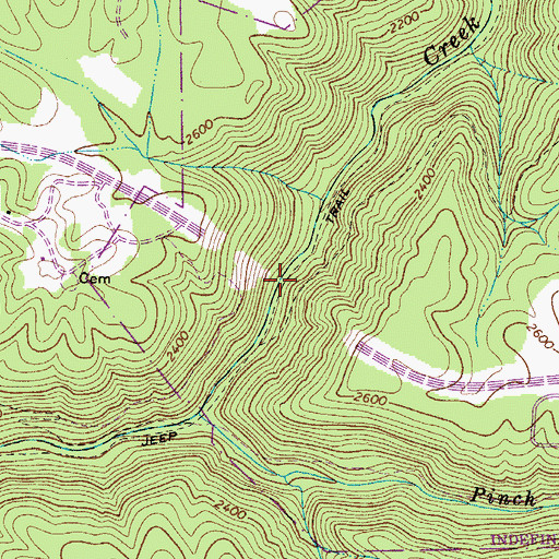Topographic Map of P.G. McDonald Memorial Bridge, WV