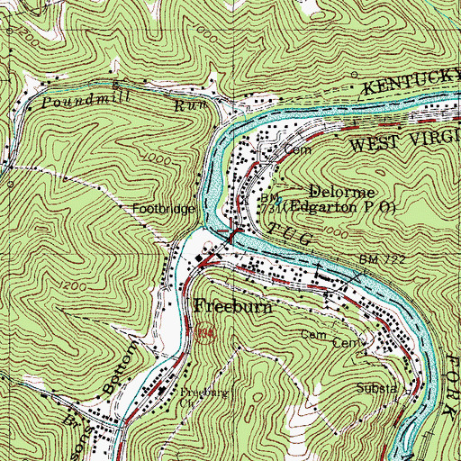 Topographic Map of Egerton Bridge, WV