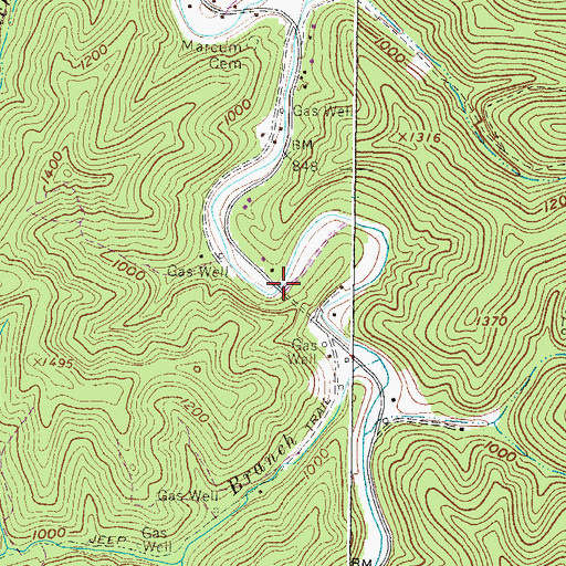 Topographic Map of Breeden Tunnel Bridge, WV
