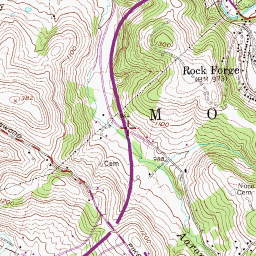 Topographic Map of Jack Fleming Memorial Bridge, WV