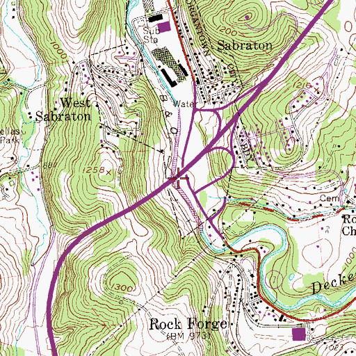 Topographic Map of James and Virginia Herring Bridge, WV
