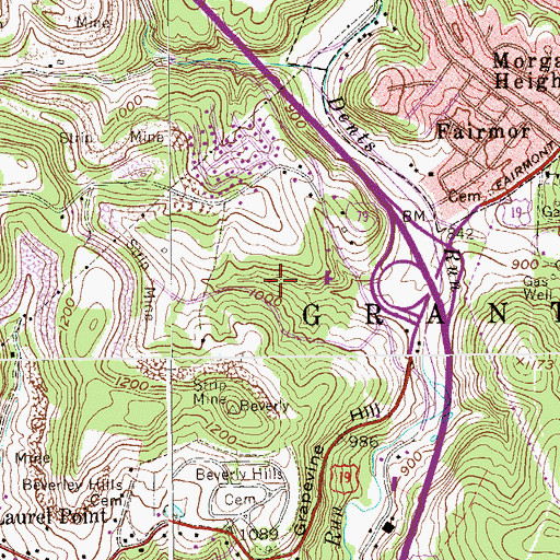 Topographic Map of South Park Bridge, WV