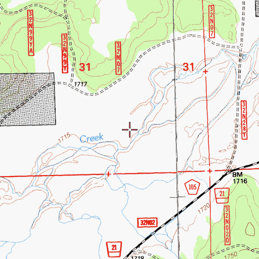 Topographic Map of Pine Creek Valley, CA