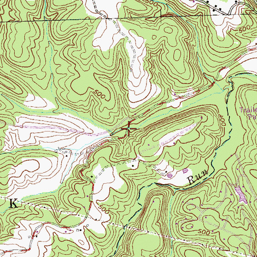Topographic Map of Cherry Run Road Bridge, WV